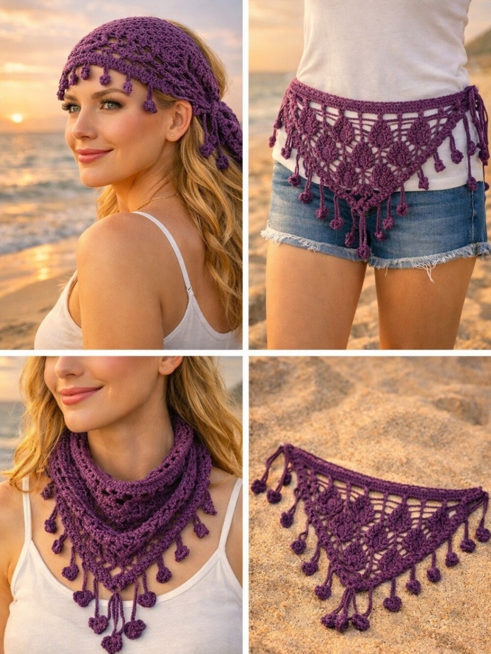 Handmade Crochet Boho Style Banana For Beach And Summer